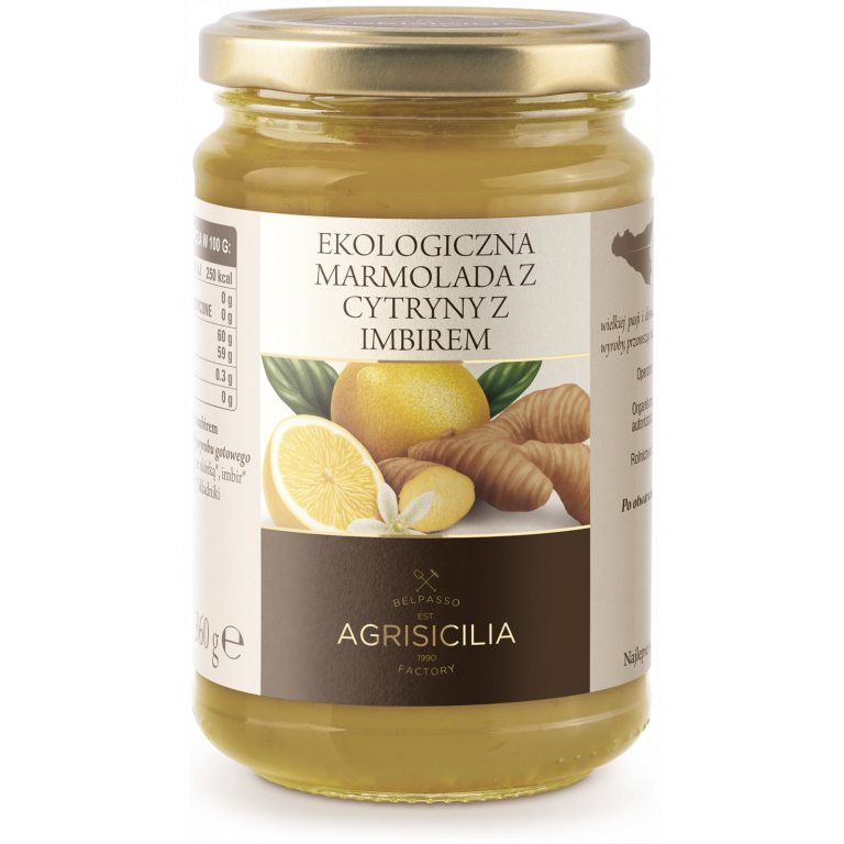 MARMOLADA Z CYTRYN Z IMBIREM BIO 360 g - AGRISICILIA