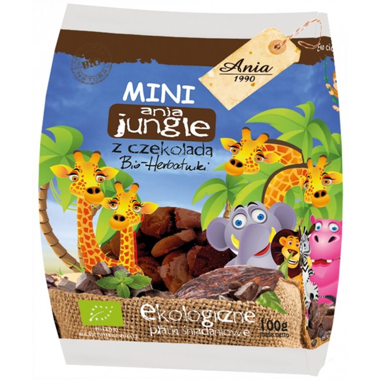 CIASTKA Z CZEKOLADĄ MINI JUNGLE BIO 100 g - BIO ANIA