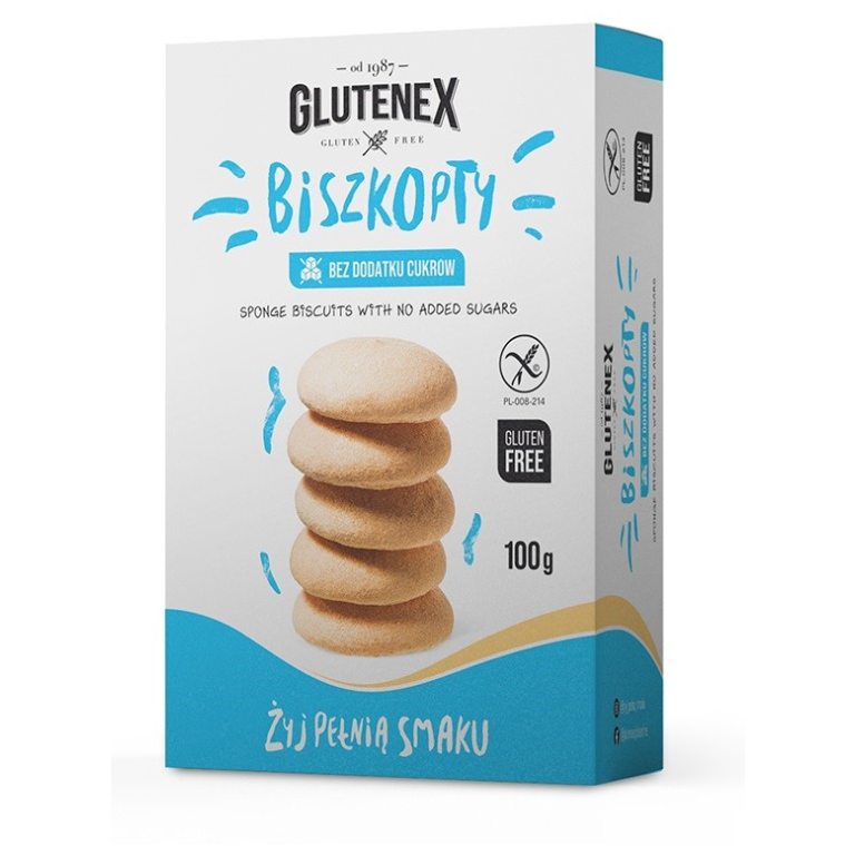 BISZKOPTY BEZ DODATKU CUKRÓW BEZGLUTENOWE 100 g - GLUTENEX