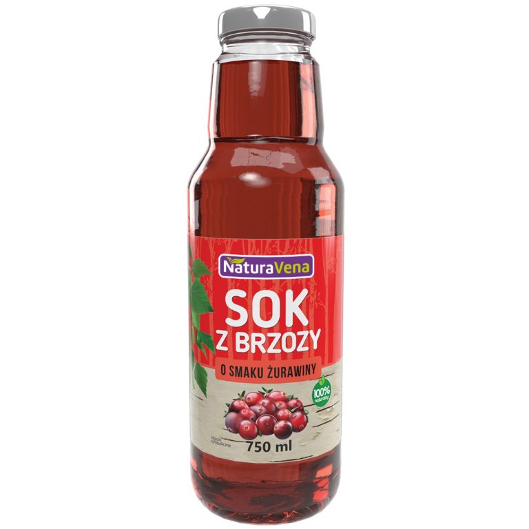 SOK Z BRZOZY Z ŻURAWINĄ 750 ml - NATURAVENA