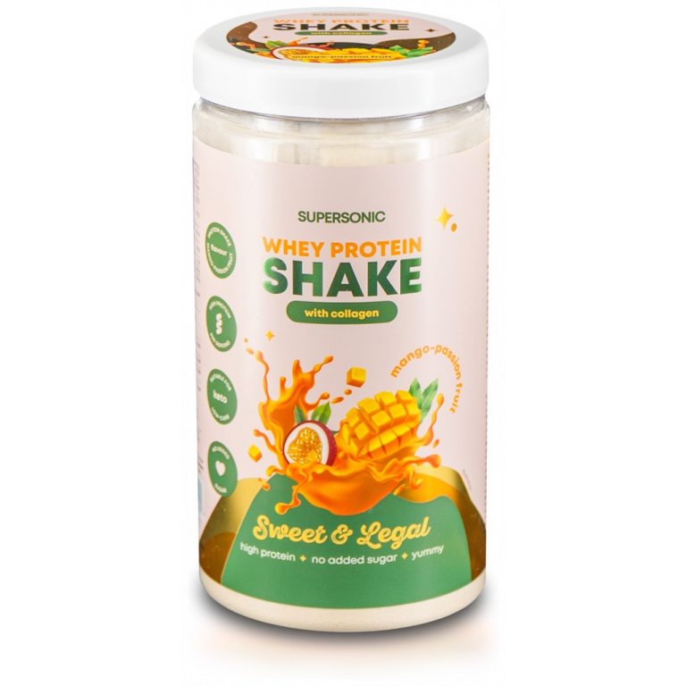 SHAKE PROTEINOWY Z KOLAGENEM O SMAKU MANGO - MARAKUJA KETO 560 g - SUPERSONIC