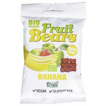 ŻELKI (MISIE) JABŁKO - TRUSKAWKA - BANAN BEZ DODATKU CUKRÓW BEZGLUTENOWE BIO 50 g - HOUSE OF DENMARK