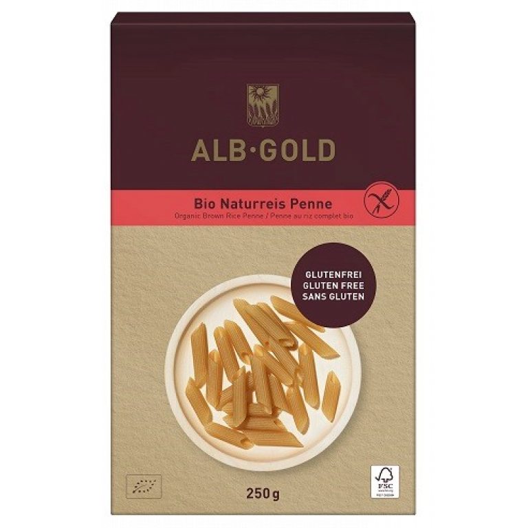 MAKARON (RYŻOWY RAZOWY) PENNE BEZGLUTENOWY BIO 250 g - ALB GOLD