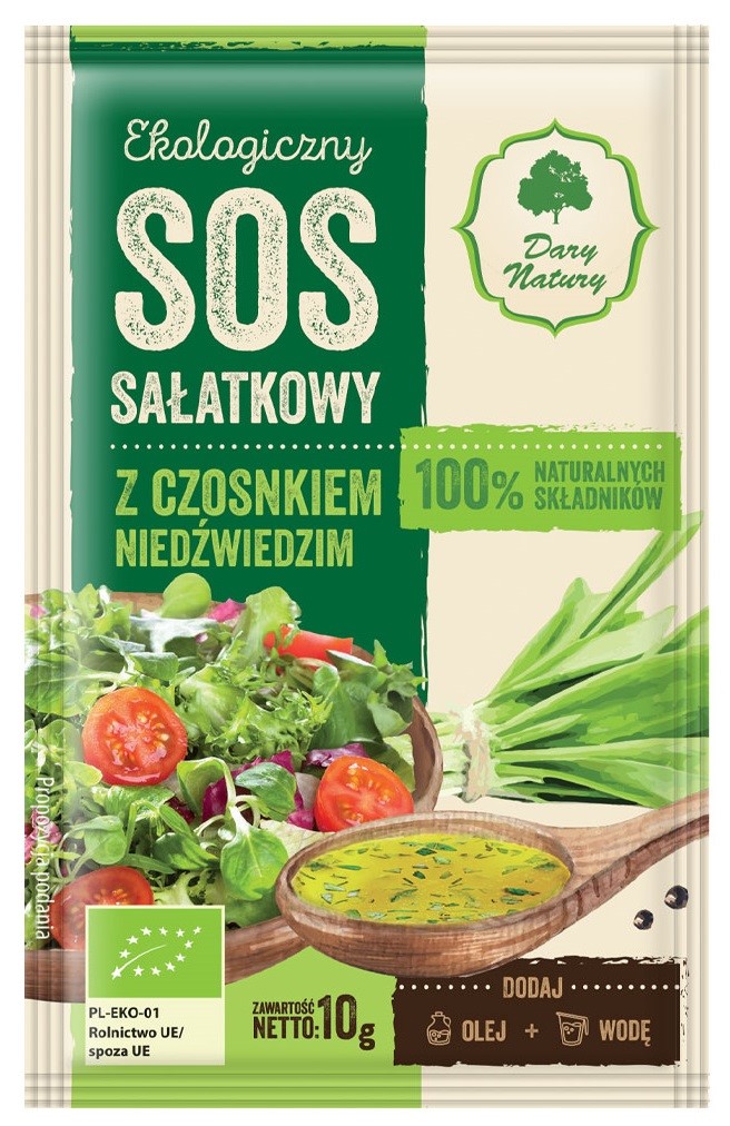 SOS SAŁATKOWY Z CZOSNKIEM NIEDŹWIEDZIM BIO 10 g - DARY NATURY