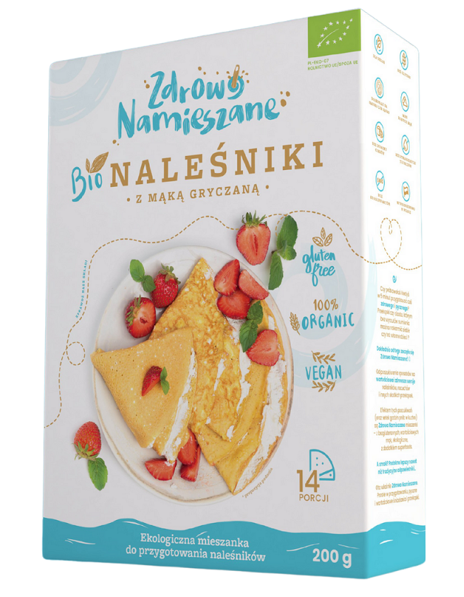 MIESZANKA NA NALEŚNIKI Z MĄKĄ GRYCZANĄ BEZGLUTENOWA BIO 200 g - ZDROWO NAMIESZANE