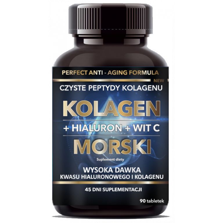 KOLAGEN MORSKI + WITAMINA C + KWAS HIALURONOWY 90 TABLETEK - INTENSON