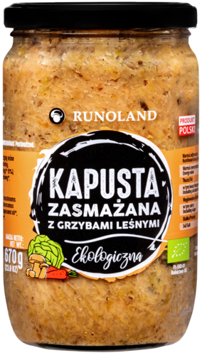 KAPUSTA KISZONA ZASMAŻANA Z GRZYBAMI LEŚNYMI BIO 670 g - RUNOLAND