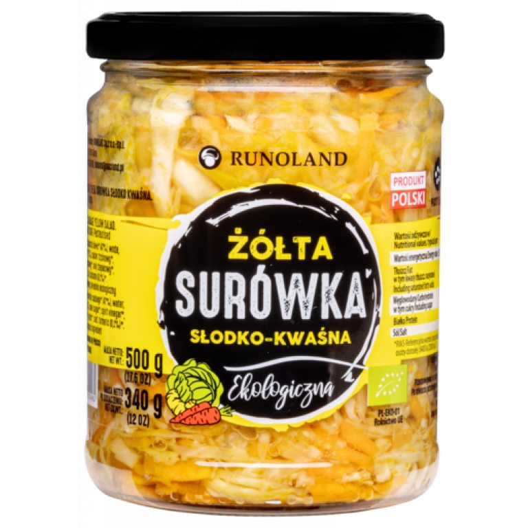 SURÓWKA Z KAPUSTY ŻÓŁTA SŁODKO - KWAŚNA BIO 500 g (340 g) - RUNOLAND