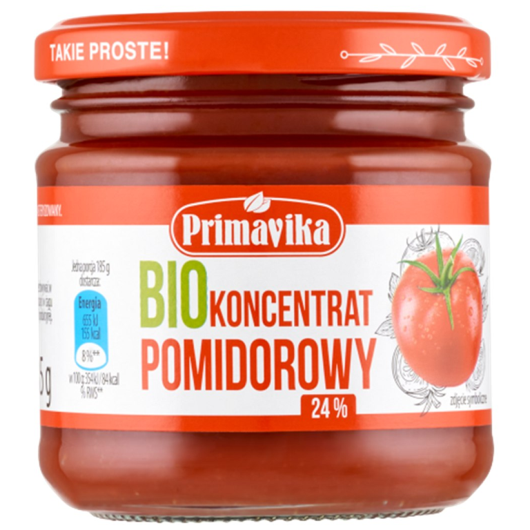 KONCENTRAT POMIDOROWY 22 % - 24 % BIO 185 g - PRIMAVIKA