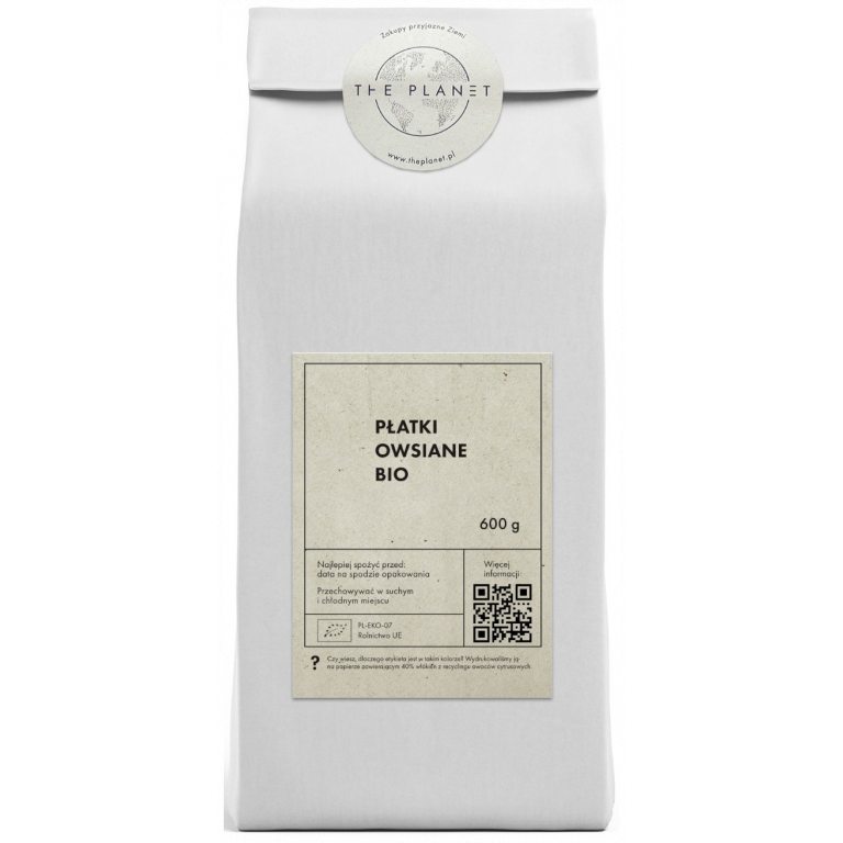 PŁATKI OWSIANE BIO 600 g - THE PLANET