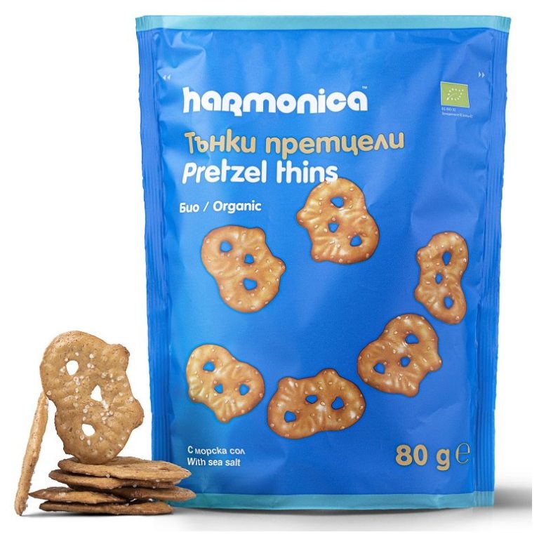 PRECELKI CIENKIE Z SOLĄ MORSKĄ BIO 80 g - HARMONICA