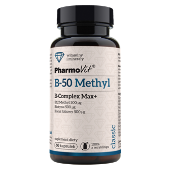 WITAMINA B-50 METHYL B-COMPLEX MAX+ BEZGLUTENOWA 60 KAPSUŁEK - PHARMOVIT (CLASSIC)
