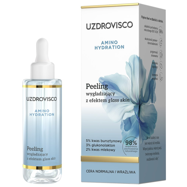 PEELING DO TWARZY WYGŁADZAJĄCY Z EFEKTEM GLASS SKIN 30 ml - UZDROVISCO (AMINO HYDRATION)