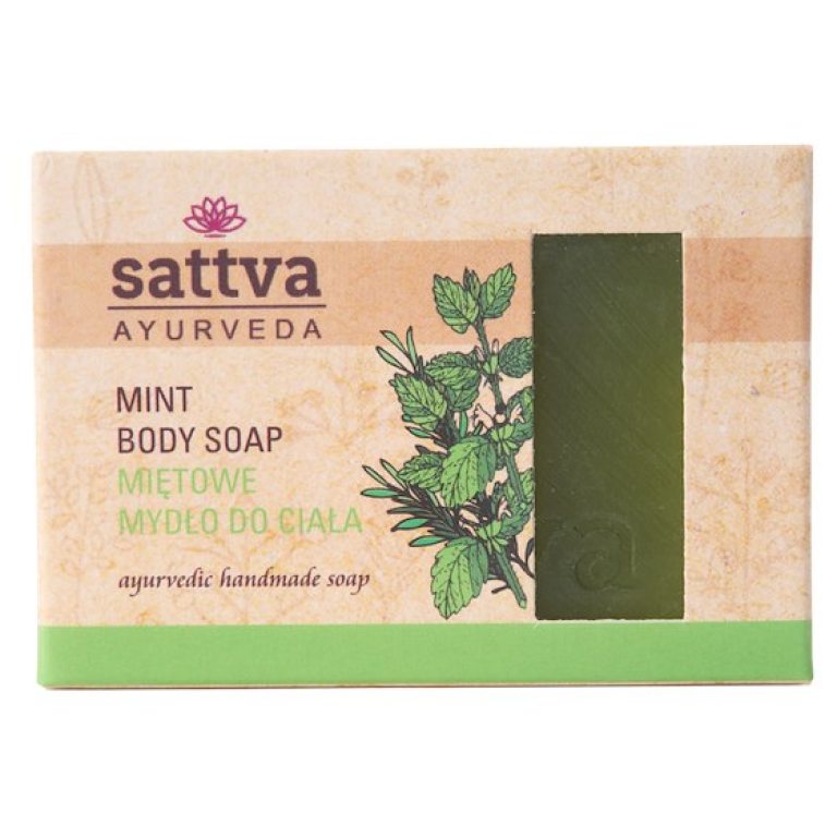 MYDŁO W KOSTCE DO CIAŁA MIĘTA 125 g - SATTVA (AYURVEDA)