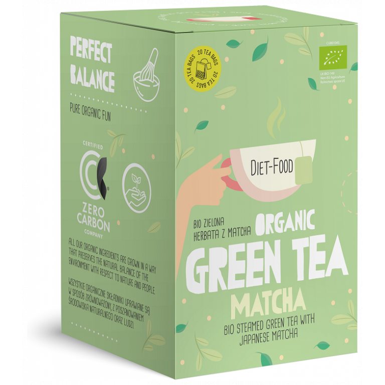 HERBATA ZIELONA Z MATCHĄ (GREEN TEA MATCHA) BIO (20 x 2 g) 40 g - DIET-FOOD