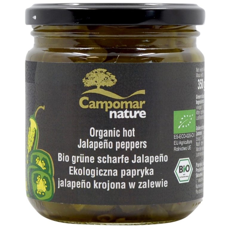 PAPRYKA JALAPENO ZIELONA KROJONA W ZALEWIE BIO 350 g (130 g) - CAMPOMAR NATURE