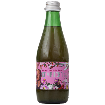 KOMBUCHA Z SOKIEM Z DZIKIEJ RÓŻY (SHARE LOVE WILD ROSE) BIO 330 ml - KOMBUCHA BY LAURENT