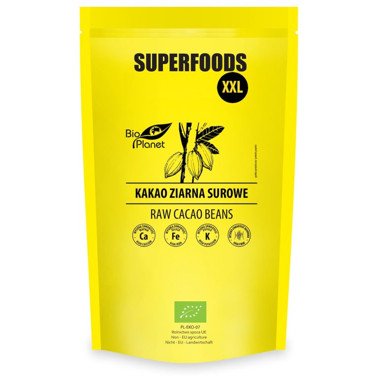 KAKAO ZIARNA SUROWE BIO 600 g - BIO PLANET SUPERFOODS