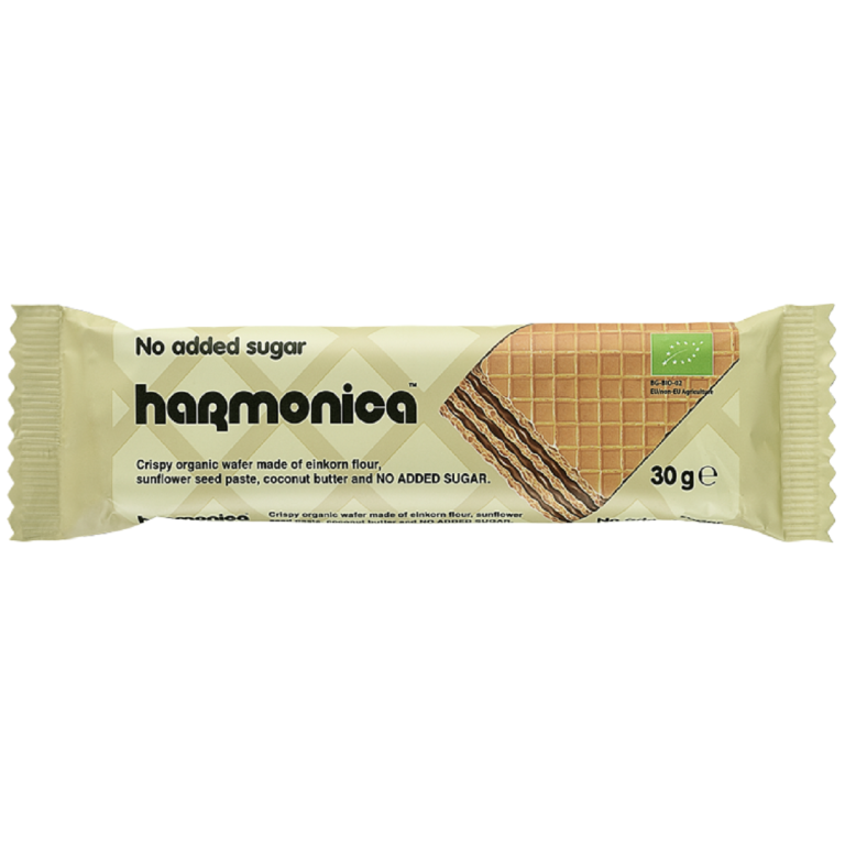 WAFELEK Z SAMOPSZY Z KREMEM MLECZNO - KAKAOWYM BEZ DODATKU CUKRÓW BIO 30 g - HARMONICA