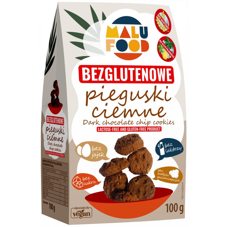 CIASTKA PIEGUSKI CIEMNE BEZ CUKRU BEZGLUTENOWE 100 g - MALU FOOD