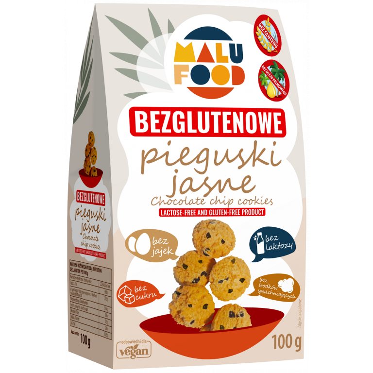 CIASTKA PIEGUSKI JASNE BEZ CUKRU BEZGLUTENOWE 100 g - MALU FOOD