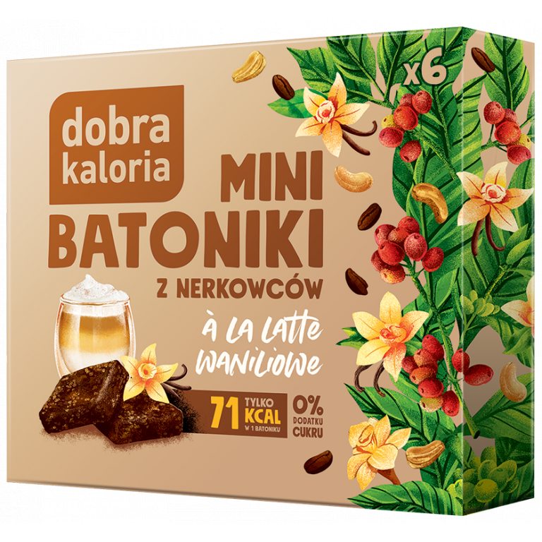 BATONIKI MINI Z NERKOWCÓW A'LA LATTE WANILIOWE (6 x 17 g) 102 g - DOBRA KALORIA