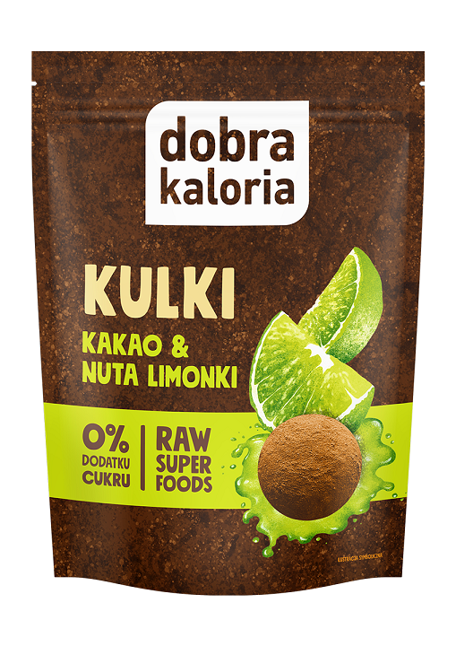 KULKI DAKTYLOWE KAKAO & NUTA LIMONKI BEZ DODATKU CUKRÓW 58 g - DOBRA KALORIA