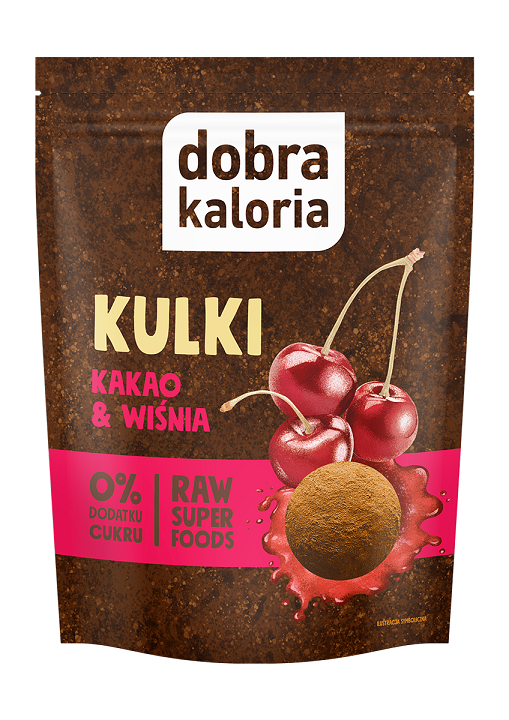 KULKI DAKTYLOWE KAKAO & WIŚNIA BEZ DODATKU CUKRÓW 58 g - DOBRA KALORIA