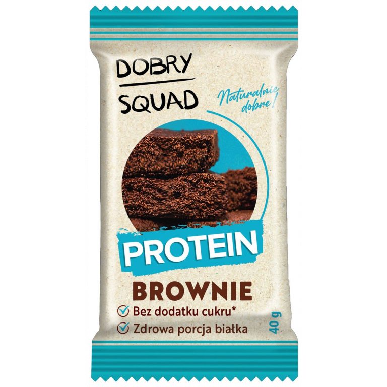 CIASTKO PROTEINOWE O SMAKU BROWNIE BEZ DODATKU CUKRU BEZGLUTENOWE 40 g - DOBRY SQUAD