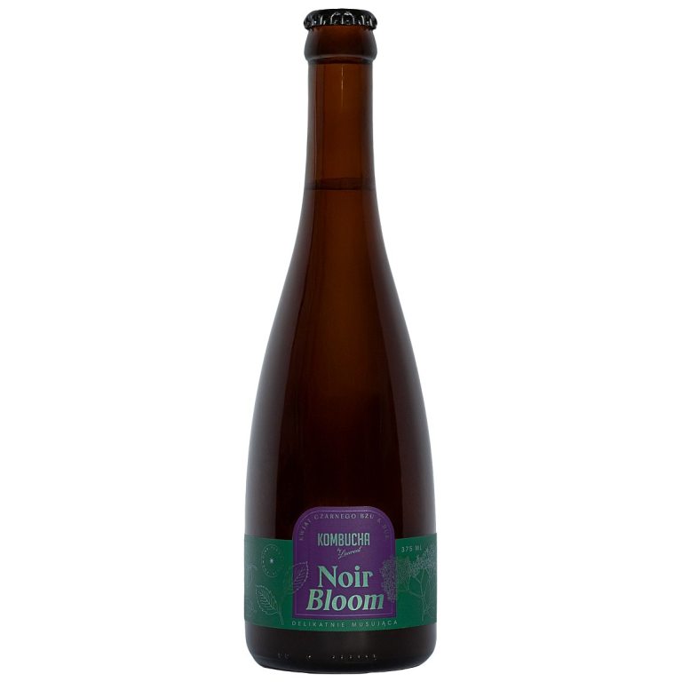 KOMBUCHA NOIR BLOOM NA BUKU O SMAKU KWIATÓW CZARNEGO BZU BIO 375 ml - KOMBUCHA BY LAURENT