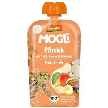 MUS JABŁKO - BRZOSKWINIA - BANAN - MARAKUJA - OWIES BEZ DODATKU CUKRÓW OD 1 ROKU DEMETER BIO 100 g - MOGLI