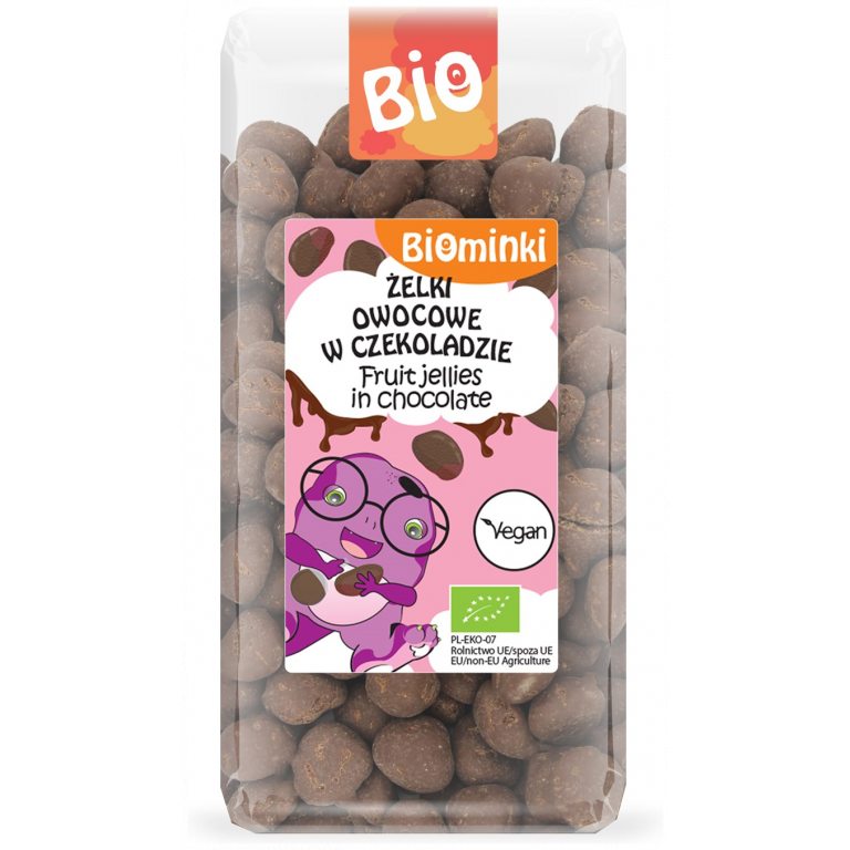 ŻELKI OWOCOWE W CZEKOLADZIE BIO 250 g - BIOMINKI