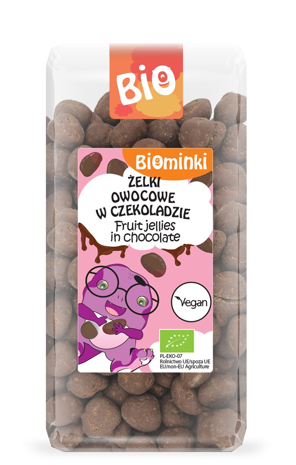 ŻELKI OWOCOWE W CZEKOLADZIE BIO 250 g - BIOMINKI