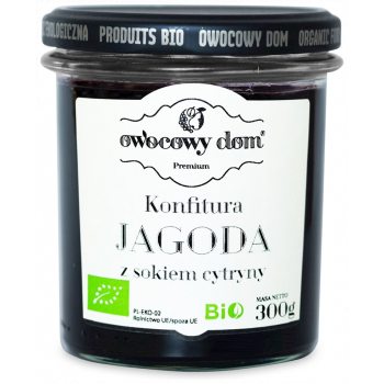 KONFITURA JAGODA Z SOKIEM Z CYTRYNY BIO 300 g  - OWOCOWY DOM