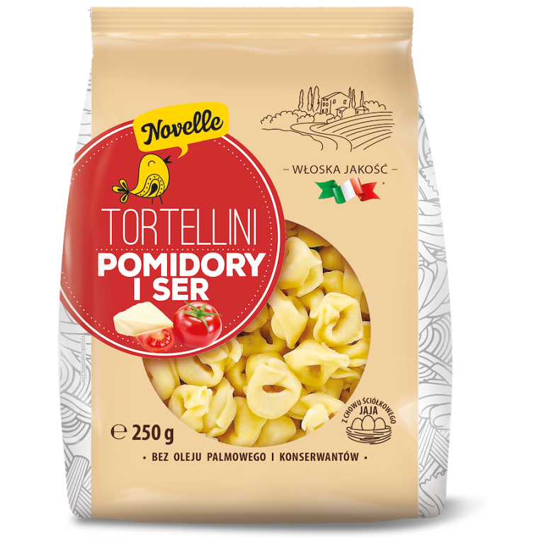 TORTELLINI Z SEREM I POMIDORAMI 250 g - NOVELLE