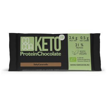 CZEKOLADA PROTEINOWA O SMAKU SŁONEGO KARMELU KETO BIO 40 g - COCOA