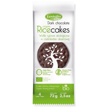 WAFLE RYŻOWE W CZEKOLADZIE DESEROWEJ BEZGLUTENOWE BIO 72 g -  LESTELLO