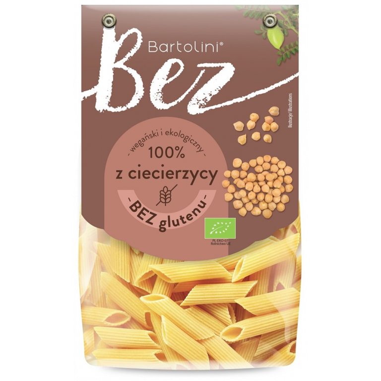 MAKARON PROTEINOWY (Z CIECIERZYCY) PENNE BEZGLUTENOWY BIO 250 g - BARTOLINI