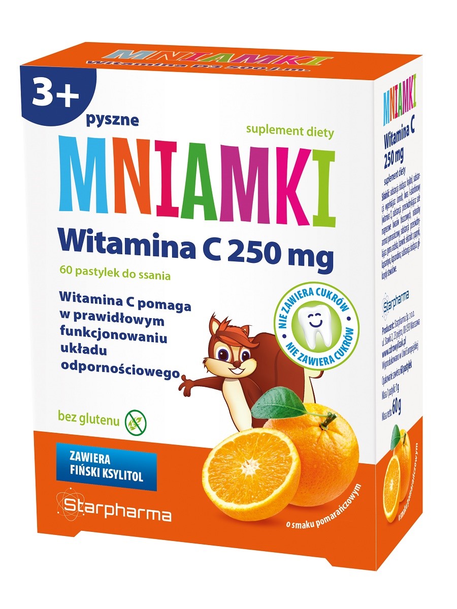 PASTYLKI Z WITAMINĄ C DO SSANIA BEZ CUKRU BEZGLUTENOWE 60 szt. - STARPHARMA (MNIAMKI)