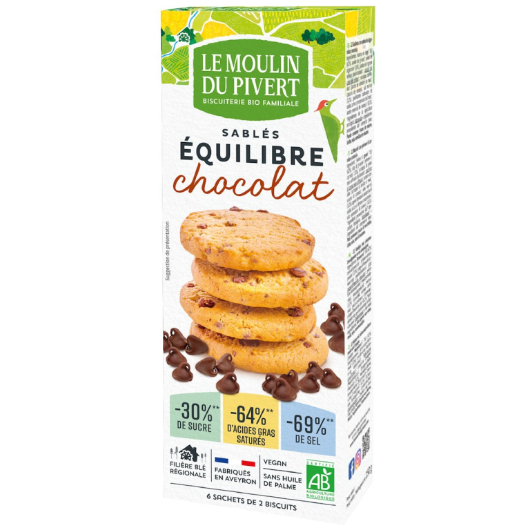 CIASTKA Z DROPSAMI CZEKOLADOWYMI BIO 150 g - LE MOULIN DU PIVERT