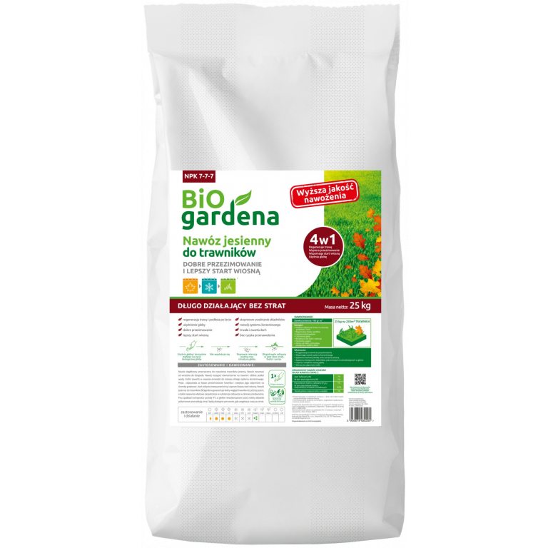 NAWÓZ DO TRAWNIKÓW JESIENNY ECO 25 kg - BIO GARDENA (PRODUKT SEZONOWY)