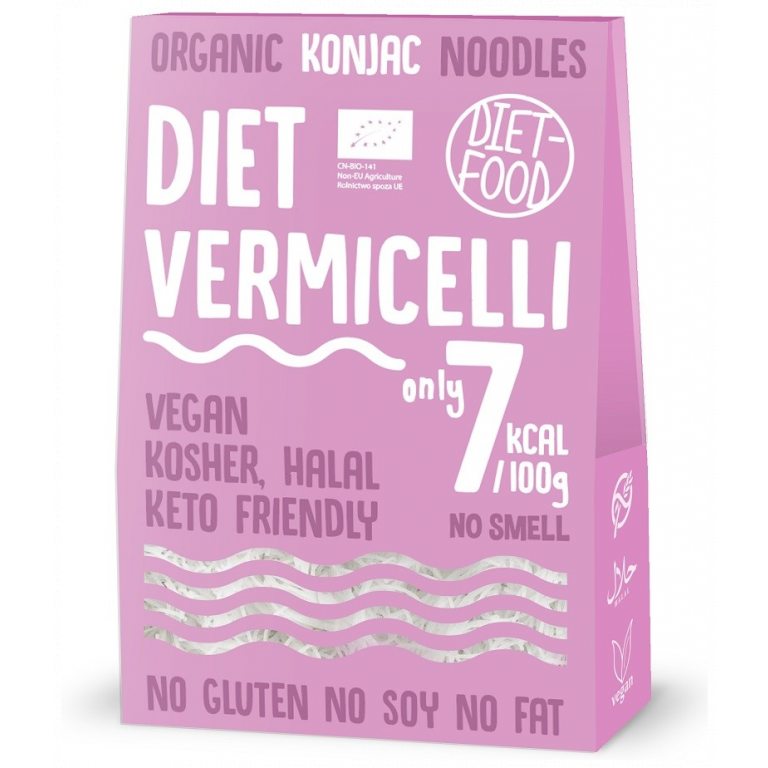 MAKARON (KONJAC) VERMICELLI BEZGLUTENOWY BIO 385 g (300 g) - DIET-FOOD