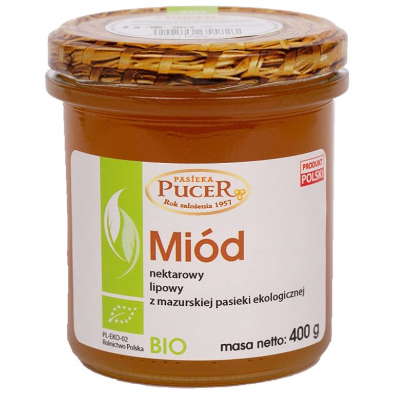 MIÓD LIPOWY BIO 400 g - PASIEKA PUCER