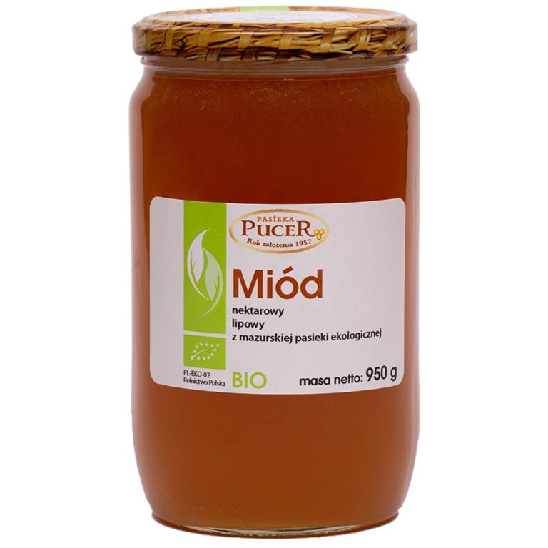 MIÓD LIPOWY BIO 950 g - PASIEKA PUCER