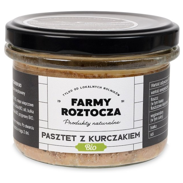 PASZTET DROBIOWO - WIEPRZOWY BIO 180 g (SŁOIK) - FARMY ROZTOCZA