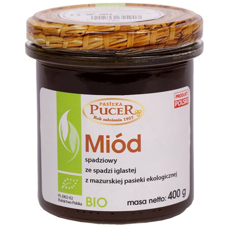 MIÓD SPADZIOWY ZE SPADZI IGLASTEJ BIO 400 g - PASIEKA PUCER