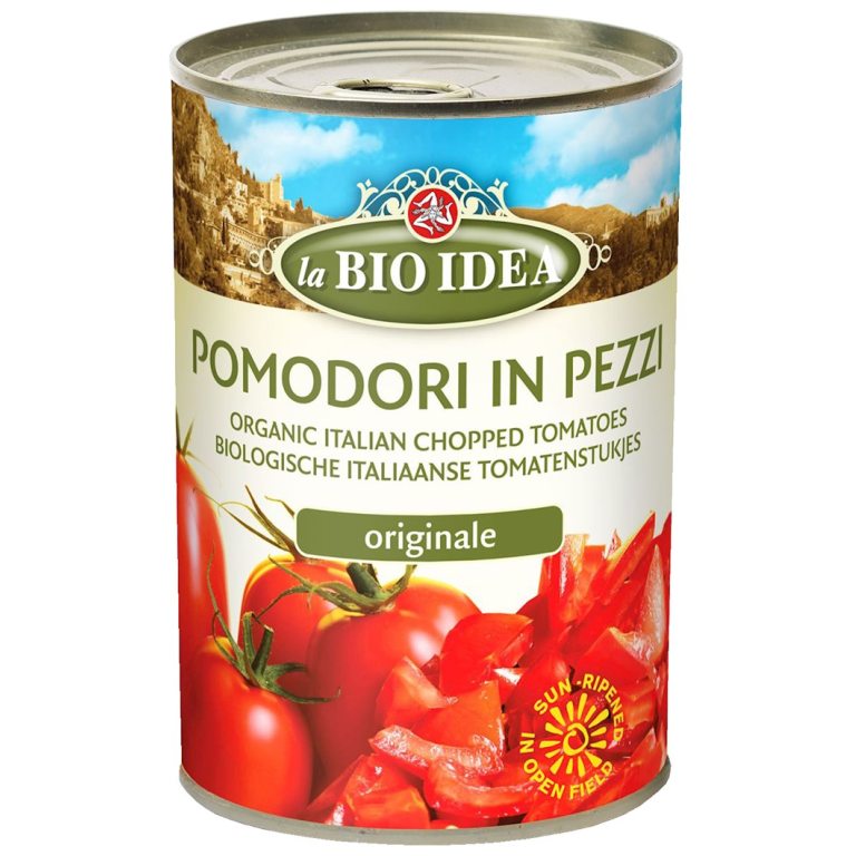 POMIDORY KROJONE BEZ SKÓRY BIO 400 g (240 g) - LA BIO IDEA