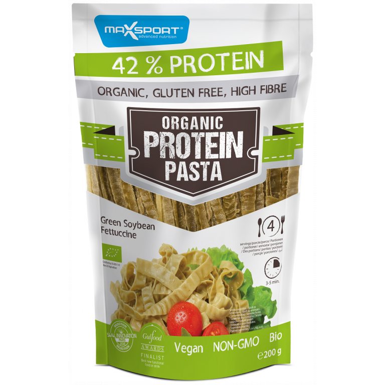 MAKARON PROTEINOWY (Z SOI ZIELONEJ) FETTUCCINE BEZGLUTENOWY BIO 200 g - MAXSPORT