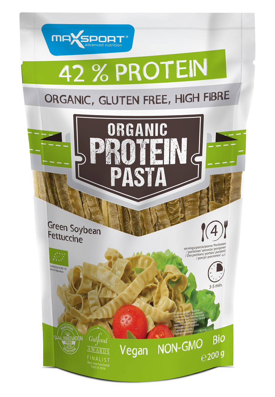 MAKARON PROTEINOWY (Z SOI ZIELONEJ) FETTUCCINE BEZGLUTENOWY BIO 200 g - MAXSPORT