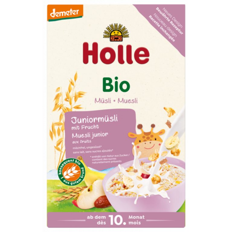 MUSLI JUNIOR Z OWOCAMI OD 10 MIESIĄCA DEMETER BIO 250 g - HOLLE